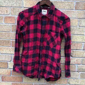 TNA Flannel Button Up Shirt XXS Red